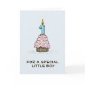 Boy's First Birthday Cupcake Card