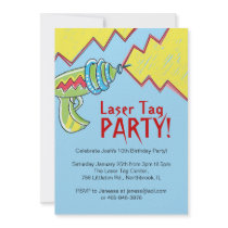 Boys Laser Tag Party Invitations