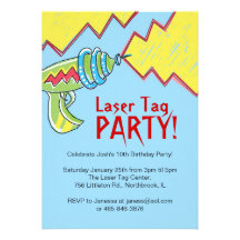 Boys Laser Tag Party Invitations