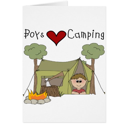 Boys Love Camping Greeting Card