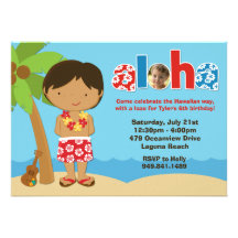 Boys Luau Birthday Party Invitation