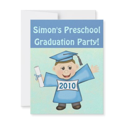 Boys Preschool / Kindergarten Graduation Party Personalised Invite by jamiecreates1