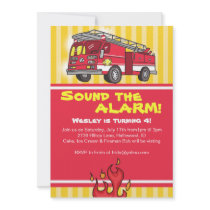 Boys Red Firetruck Invitations