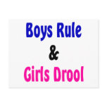 Boys Rule & Girls Drool Postcards