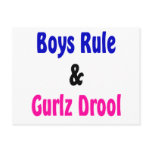 Boys Rule & Gurlz Drool Post Cards