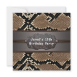 Boys Snake Skin 15th Birthday Invitation