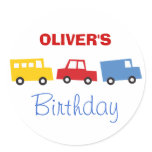 Boy's Toys Car Bus Party Favours Gift Label Sticke