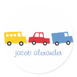 Boy's Toys Cars Bus Thank You Gift Favours Sticker