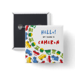 Boys' Toys Party Name Tag / Favours / Gift Button