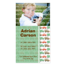 Boys Toys Retro Cars Mum + Dad Custom Profile Card Business Card
