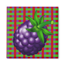 Boysenberry Plaid Refrigerator Magnets