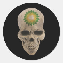 BP Skull Round Sticker