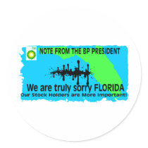 BP TO FLORIDA ROUND STICKERS