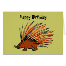 BQ- Funny Porcupine Birthday Card