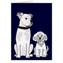 BR- Bichon Frise and American Bulldog Notecard