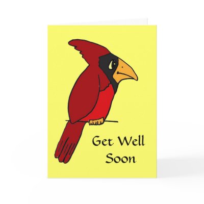 BR- Funny Cardinal Get Well Card by naturesmiles