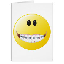 Braces Smiley Face Greeting Cards