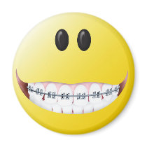 Braces Smiley Face Refrigerator Magnets