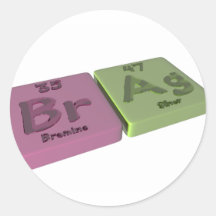 Brag as Bra Bromine and Ag Silver Sticker