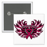 Brain Aneurysm Awareness Heart Wings.png Pinback Button