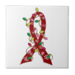 Brain Aneurysm Christmas Lights Ribbon Ceramic Tiles