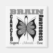 Brain Cancer Awareness Butterfly Refrigerator Magnets