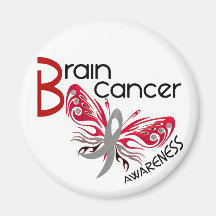 Brain Cancer BUTTERFLY 3 Refrigerator Magnets