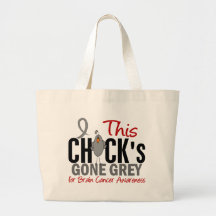 BRAIN CANCER Chick Gone Grey Canvas Bags