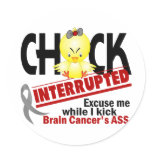 Brain Cancer Chick Interrupted 2 stickers