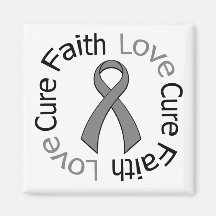 Brain Cancer Faith Love Cure Fridge Magnets