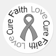 Brain Cancer Faith Love Cure Stickers