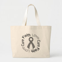 Brain Cancer Faith Love Cure Tote Bag