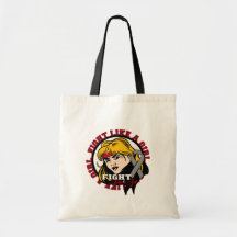 Brain Cancer Fight Like A Girl Attitude Canvas Bags