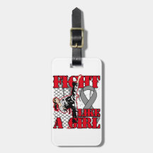 Brain Cancer Fight Like A Girl Kick Bag Tag