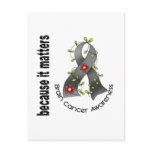 Brain Cancer Flower Ribbon 3 postcards