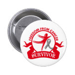 Brain Cancer - Freedom From Cancer Survivor Pinback Button