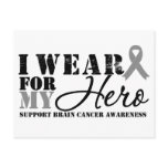 Brain Cancer Hero Grey Ribbon postcards