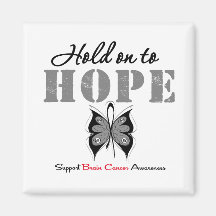 Brain Cancer Hold On To Hope Fridge Magnets
