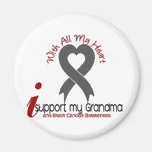 Brain Cancer I Support My Grandma Fridge Magnets