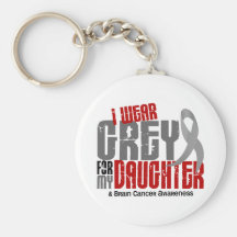 Brain Cancer I Wear Grey For My Daughter 6.2 Key Chain