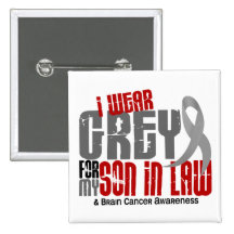 Brain Cancer I Wear Grey For My Son-In-Law 6.2 Button