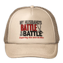 Brain Cancer MY BATTLE TOO 1 Husband Mesh Hat