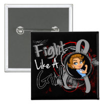 Brain Cancer Rosie Cartoon FLAG buttons