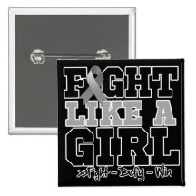 Brain Cancer Sporty Fight Like a Girl Pinback Button