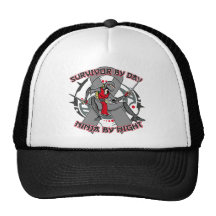 Brain Cancer Survivor By Day Ninja By Night Mesh Hat