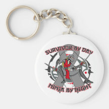 Brain Cancer Survivor By Day Ninja By Night Keychain