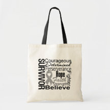 Brain Cancer Survivor Collage Canvas Bag