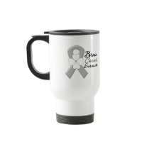 Brain Cancer Survivor Flower Ribbon Coffee Mug