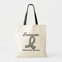 Brain Cancer Survivor Gemstone Ribbon Bags