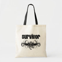 Brain Cancer Survivor Grunge Winged Emblem Canvas Bag